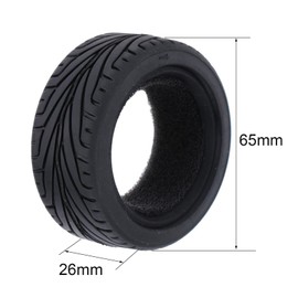 KEEDA 4pcs 1:10 RC Tyres and Plastic Wheels Rims for 1/10 HSP HPI Tamiya RC on Road Touring Racing Drift Car (Grey)