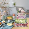 4 Pcs Easter Table Decorations Bunny Tiered Tray Decor Wooden