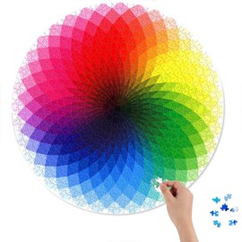 Jigsaw Puzzles for Adults- 1000 Pieces Jigsaw Rounded Rainbow- Colorful Gradient Rainbow Puzzle Gift- Difficult Jigsaw Puzzles- Smooth Edging Fit Together Perfectly