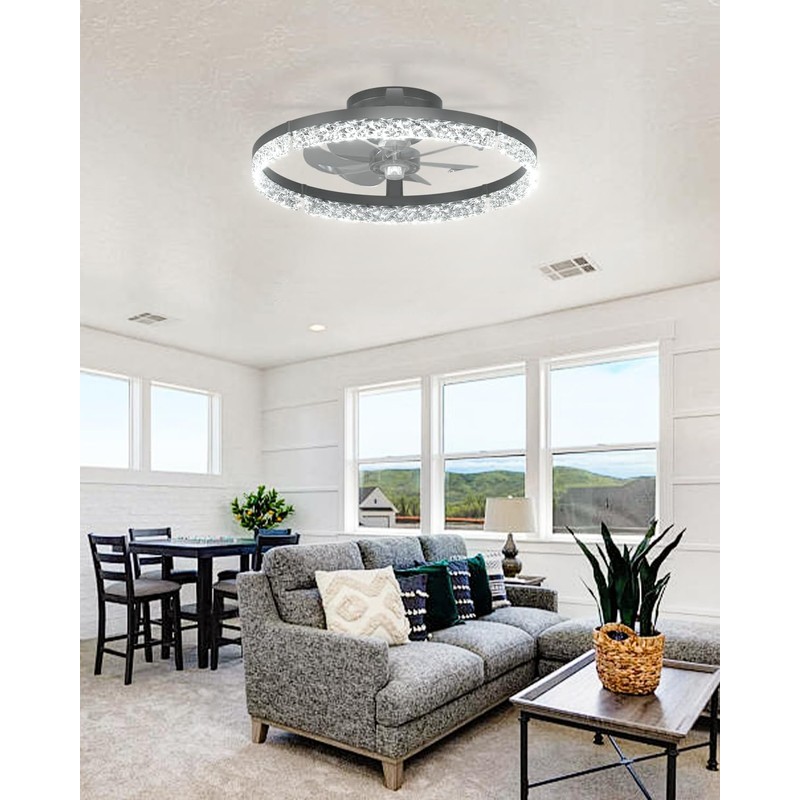 addlon Ceiling Fans with Lights and Remote, 20'' Low Profile