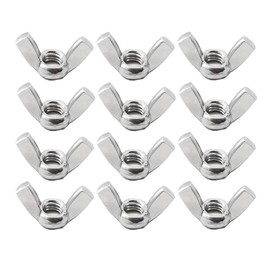 HIDOSNG 1/4"-20 Wing Nuts, 12pcs Fasteners Parts Butterfly Nut, Carbon Steel Zinc Plated Fasteners Parts Hurrican Screws Hand Twist Tighten Ear Butterfly Nut