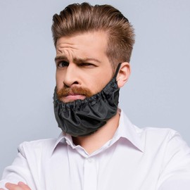 Boao 9 Pieces Beard Bandana Beard Covers Facial Beard Apron Caps Facial Beard Guard Bedtime Bib (Black)
