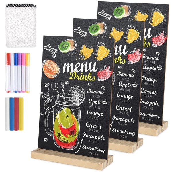 BOUBONI 3 Packs Chalkboard 5.1x7.9 inch Small Chalkboard Sign with