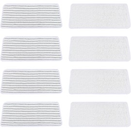 Almohadillas de repuesto para mopa de vapor Vileda XXL/PLUS XXL, lavables de microfibra, almohadillas de repuesto para la limpieza del suelo (4 blanco + 4 gris)