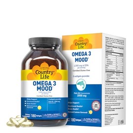 Country Life - Omega 3 Mood Capsules, with EPA and Fish Oil Concentrate - 180 Softgels