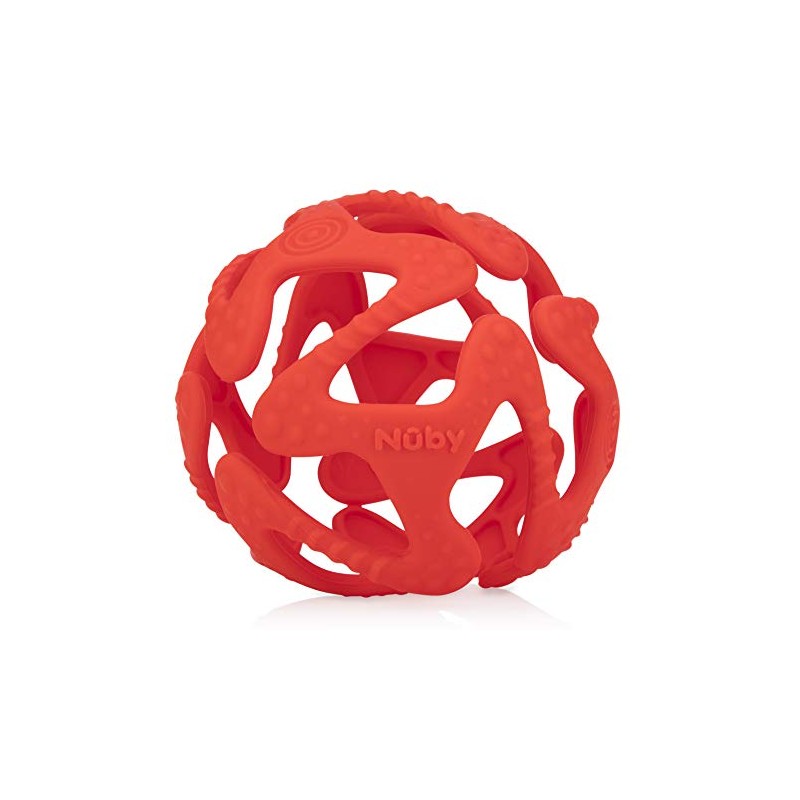 Pelota Mordedera 100% Silicon Rojo