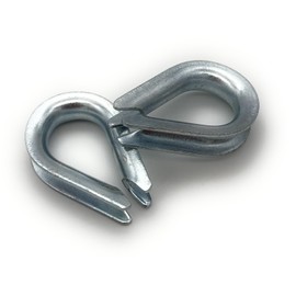 Befestigungstechnik F.R. Wire Rope Thimbles Galvanised Diameter 8 mm Pack of 5 Similar to DIN6899B Galvanised Steel Corrosion Resistant Choice of Sizes 3-20 mm (5 x Diameter 8)