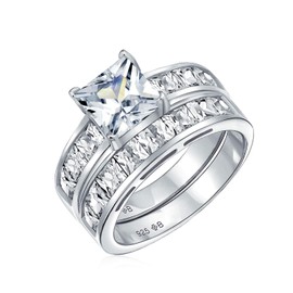 Personalize Wedding Classic Timeless Cubic Zirconia 3CT AAA CZ 6 Prong Setting Round Brilliant Cut Solitaire Engagement Ring For Women Thin 2MM Band .925 Sterling Silver Customizable