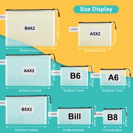 12pcs Mesh Zipper Pouch Bags, Puzzle Bag for Organizing, 8 Size Classroom Must Have Storage Bag, File Bags for School, Board Games and Office Supplies