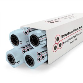 Plotter Paper Direct (20lb, Blue Colored | 4 Rolls, 2" Core | 24 In x 150 Ft) for CAD Printing on Wide Format Ink Jet Printers