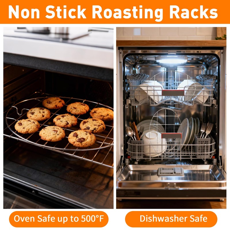 TamBee Cooking Oval 9.8 Inch Cookie Cooling Rack 304 Stainless