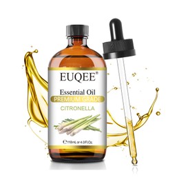EUQEE Citronella Essential Oil, 118ml Large Gift Box Pure Citronella Oil with Glass Dropper for Candle Making, Diffuser, Humidifier - 4 fl oz.