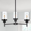 PRYNDON 3-Light Farmhouse Chandelier Kitchen Island Lighting Fixture in Black