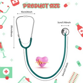 ERDOGLY Kids Stethoscope, Real Working Nursing Stethoscope for Kids, Doctor Game Toy for Girls Boys Doctor Nurse Cosplay Costume Accessories, Pretend Play Gift, Green