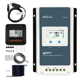 EPEVER MPPT Solar Charge Controller 30A 12V 24V Auto, Solar Charge Controller Max 100V Input Negative Grounded Solar Regulator, for Lead-Acid and Lithium Batteries