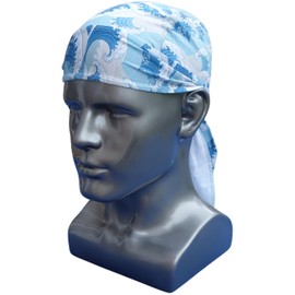 BANDIABLO Bandana Skull Cap Hat for Cycling Running Gym Outdoor Sports, Sweat Wicking Sun Protection, Headwear for Men and Women, Wave Pattern