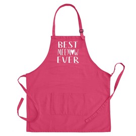 Meemaw Gifts For Women Best MeeMaw Ever Heart Family Two Pocket Adjustable Bib Apron Heliconia