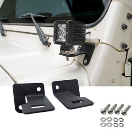 ZORASEN Windshield Hinge Light Mounting Brackets Fit for 87-06 Jeep Wrangler TJ YJ