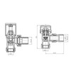 NRG Designer 15mm Brushed Brass Angled TRV Thermostatic Radiator Valves