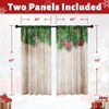 Culudea Christmas Curtains, Christmas Snowflake Tree Wood Sheer Curtains, Winter