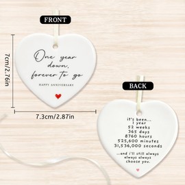 1 Year For Boyfriend Girlfriend Ceramic Heart Ornament