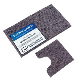 WohnDirect Bath Mat Set, Toilet Mat (45 x 45 cm), Bath Mat (50 x 80 cm, 70 x 120 cm), Non-Slip Washable Bathroom Rug with or without Toilet Cut-Out Mat
