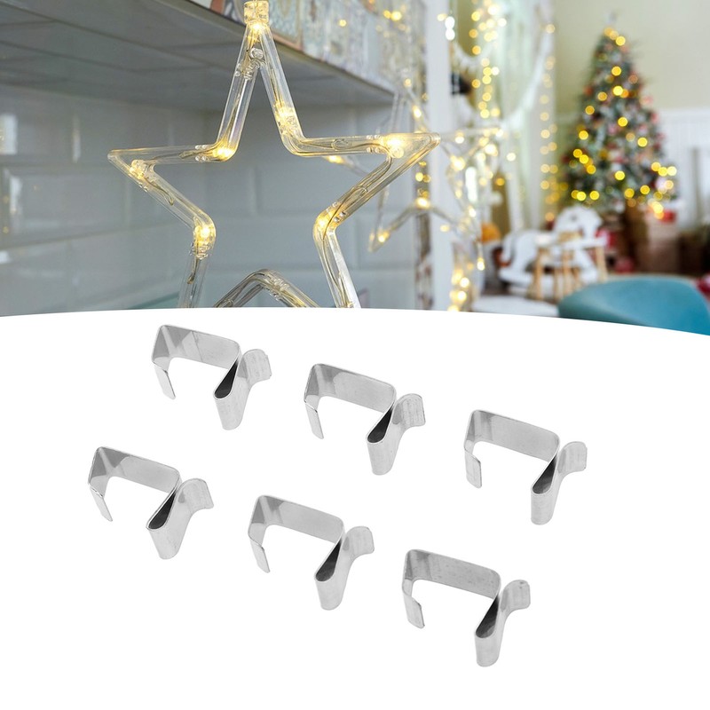 50Pcs Metal Christmas Lights Gutter Hooks Stainless Steel Christmas Lights