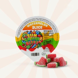 Gummy Watermelon Slice Cup (Halal) - Mixed Gummies Candies Assortment Bag - Individually Wrapped Jelly Beans - Sweet and Chewy - Fruit Flavored Mix - (Pack 28)