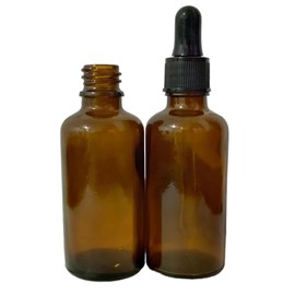 HOPEMOB Paquete 6 Botella Gotero Pipeta Color Ambar Rellenable Aceites cosmeticos contenedor 50ml Envases Cuentagotas (it-140)