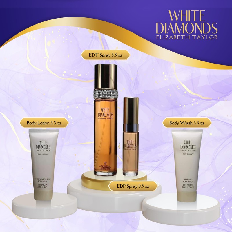 Elizabeth Taylor 4 Piece White Diamonds Fragrance Gift Set for