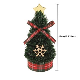 Jylucky 4PCS Mini Christmas Tree, Tabletop Small Christmas Tree Decorations, Artificial Miniature Pine Desktop Xmas Trees with 4 Style for Christmas Winter Thanksgiving Decoration (4 PC Style A)