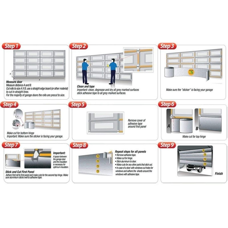 NASA TECH Reflective White Platinum Single Car Garage Door Insulation