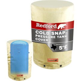 Redford Supply Co. Cold Snap (5°F) Round Pressure Tank Cover Insulation, 28"Diameter x 54"H, Water Well Tank Covers Insulated, Well Pump Cover Insulated Freeze Proof, for Winter Outdoor (Beige)