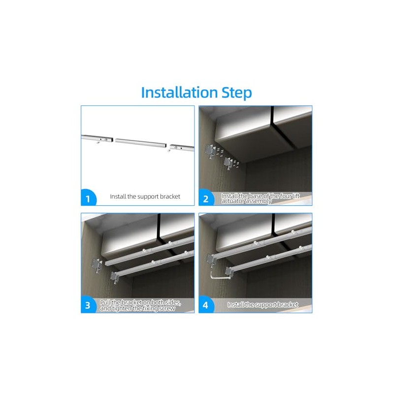 Qualward Undermount Sink Brackets,Adjustable Undermount Sink Support, Stainless Steel Installation