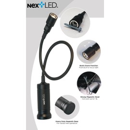 NextLED Flexible Shaft Magnetic LED Flashlight and Pickup Tool, Telescoping Neck with Extendable Neck up to 20 Inches, 300 Lumen Cree COB LED Work Light, Strong Magnetic bottom, Pick up to 1Lb