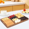 16"x10" Large Wooden Serving Tray with Dividers Fruit Platter for