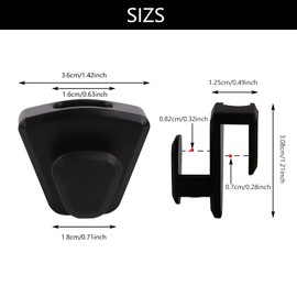 YOLCAR 60 Pack Space Saving Hanger Hooks, Black Plastic Triangle Hangers, Connector Hooks for Closet Organizers and Storage in Dorms and Homes