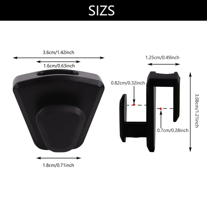 YOLCAR 60 Pack Space Saving Hanger Hooks, Black Plastic Triangle