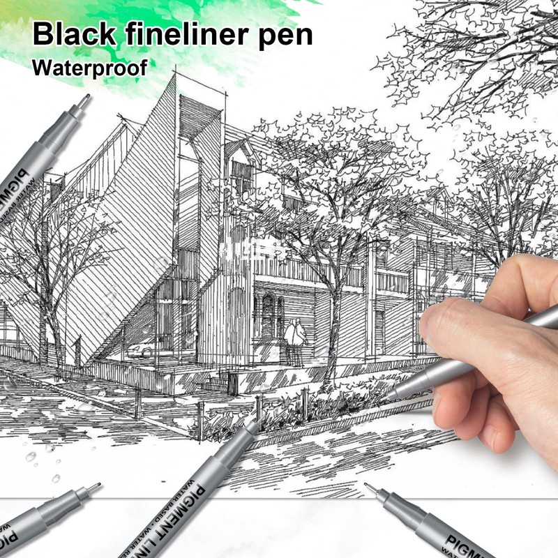 AKARUED Drafting Pen, Set of 9, Water-based Pen, Cartoon Pen,