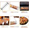 2PCS Rolling Grill Basket, Removable Wooden Handle, 304 Stainless Steel
