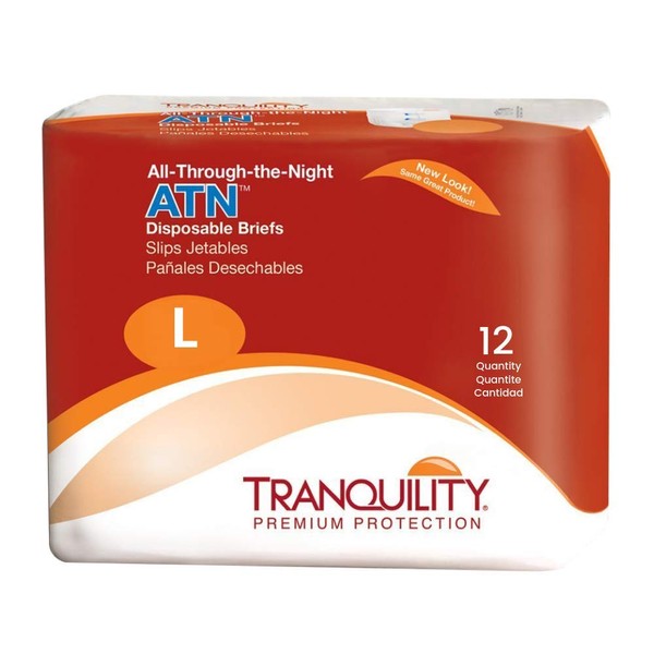 TRANQUILITY Tranquility Premium ATN Disposable Briefs with Tabs, Overnight Protection