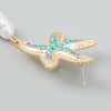 Starfish Shell Earrings for Women Gold Summer Beach Pearl Drop