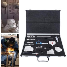 Welding Gauge Kit, Stainless Steel Welding Gauge Tool Measurement Gauge Inspection Ruler 13pcs/Box MG-11 System 2KG Set with Inspection Mirror Welding Gauge And Welding Inspection Ruler Kit