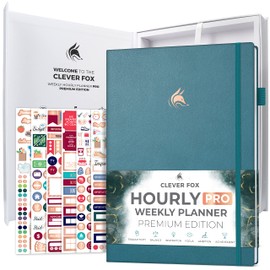Clever Fox Hourly Planner PRO Premium – Undated Schedule Planner with Daily Time Slots – Personal Organizer Notebook for Time Management – Weekly & Monthly Life Journal, A4 size (Teal)