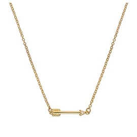 jewellerybox Gold Dipped Sterling Silver & Genuine Diamond 18 Inch Arrow Necklace