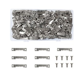 100 Pack Small Sawtooth Picture Hangers with 200 Pieces Screws, Steel Picture Hanging Picture Frames Hangers, Sawtooth Picture Hangers (Silver)