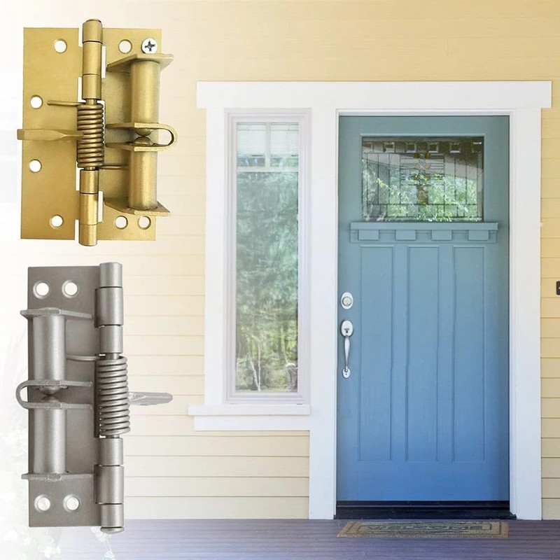 2Pcs 4inch Self-Opening Spring Hinges Automatic Door Self-Closing Hinge Automatic
