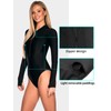RELLECIGA Women's Black Long Sleeve Rash Guard One Piece X-Large