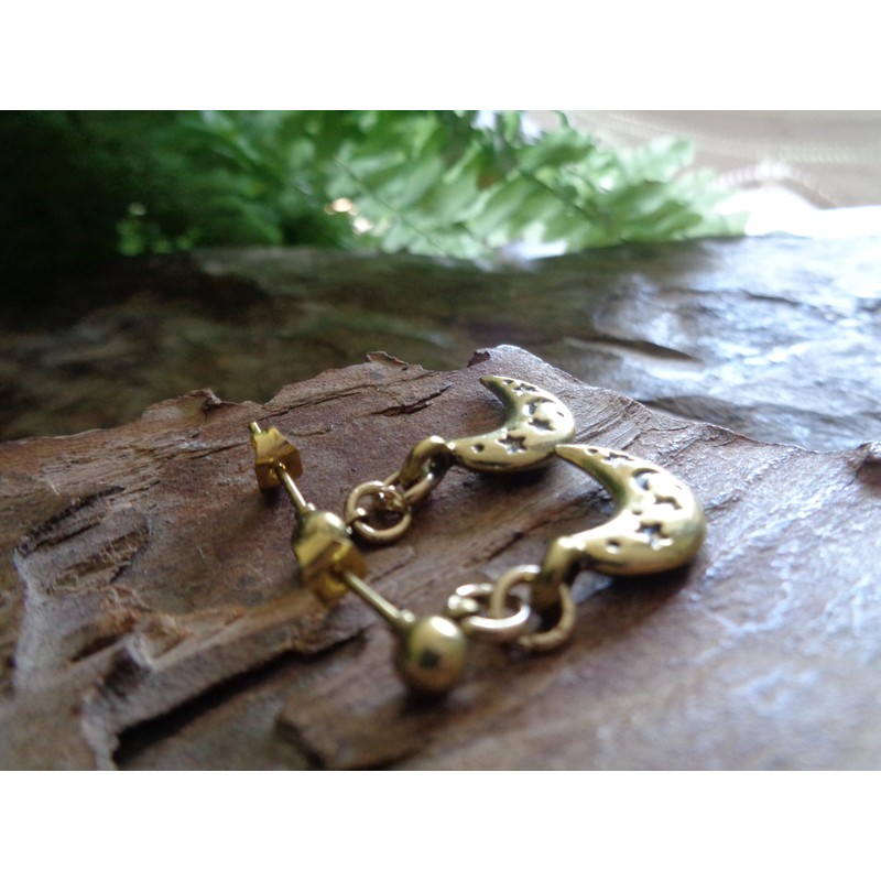 .｡.:* ☆ GOLD LUNA MOND NEUMOND HALBMOND STECKER ☆*.:｡. Ohrringe,