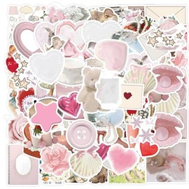 100PCS Coquette Stickers,Pink Coquette Aesthetic Stickers Decal,Vinyl Waterproof Stickers for Water Bottles Laptop Computer Phone Guitar